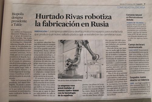 Hurtado Rivas robotiza la fabricación en Rusia